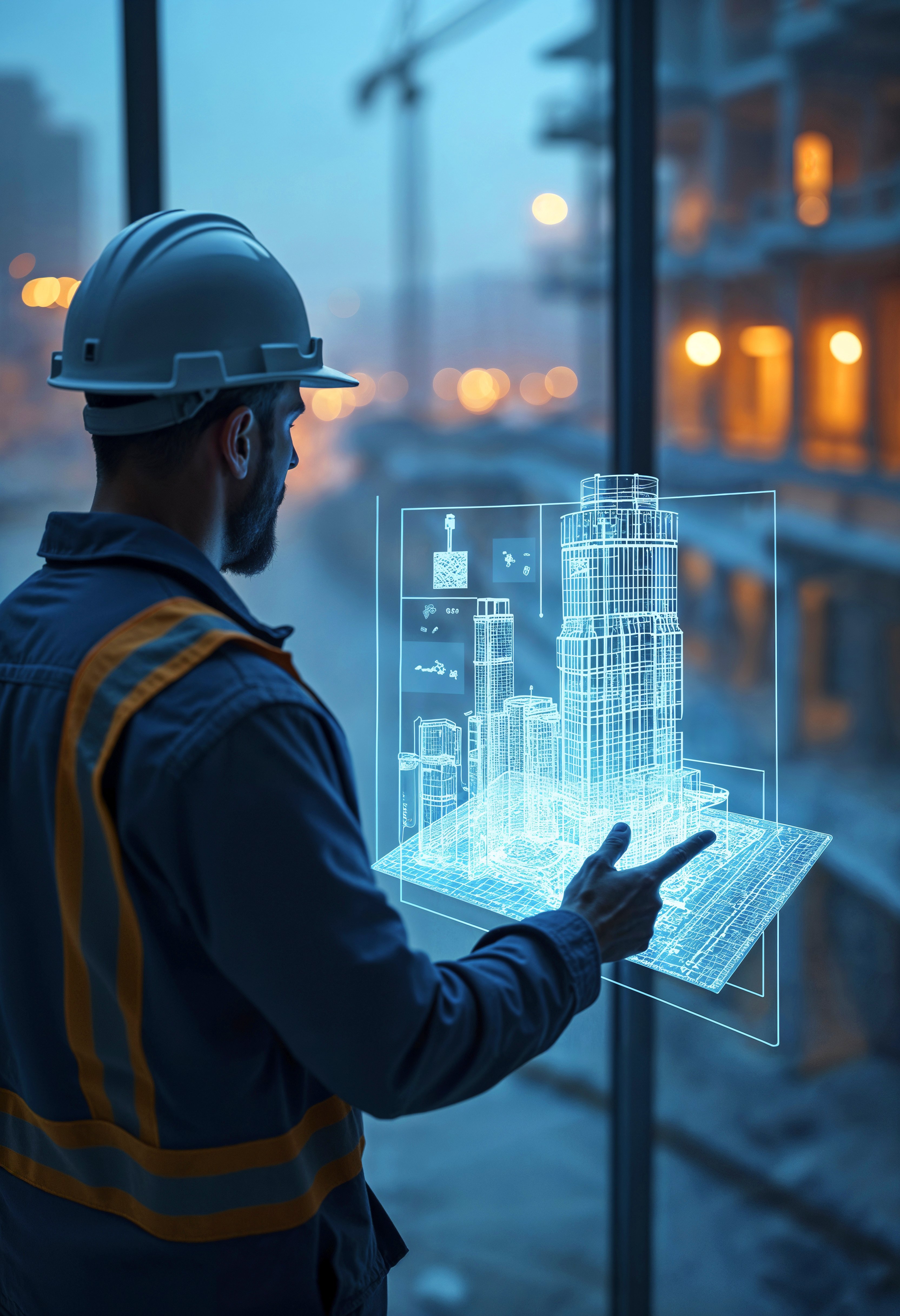 engenheiro no trabalho analisando um projeto