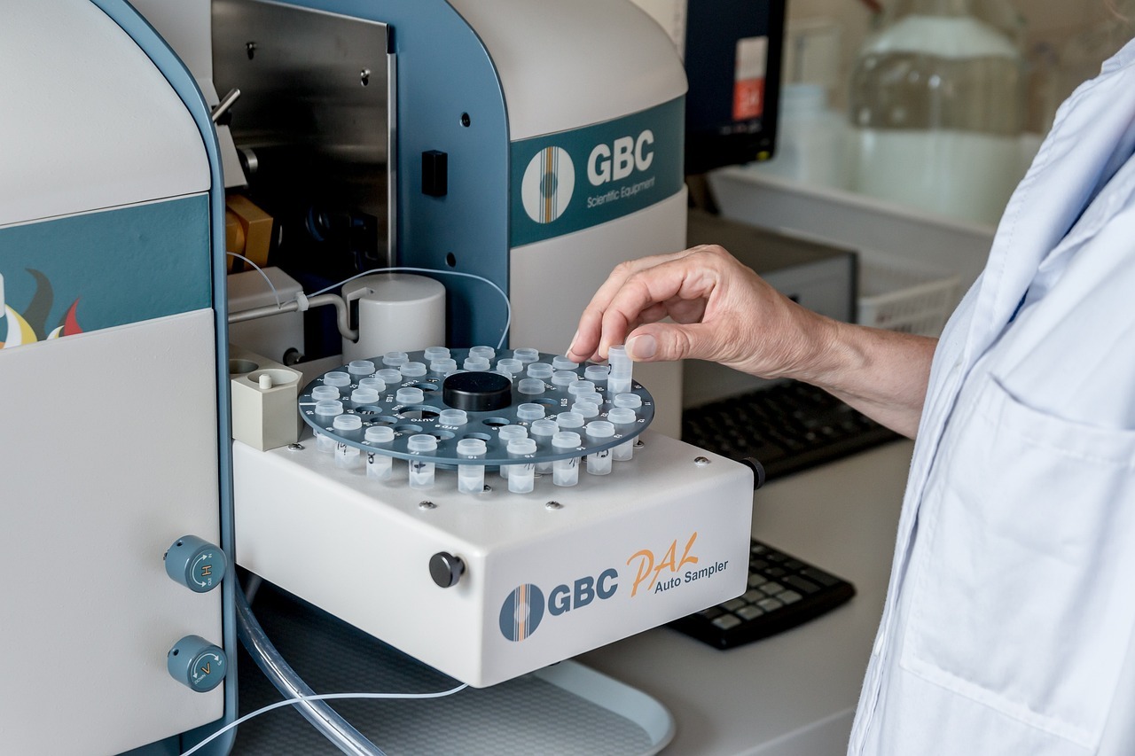 análise de amostra em laboratório